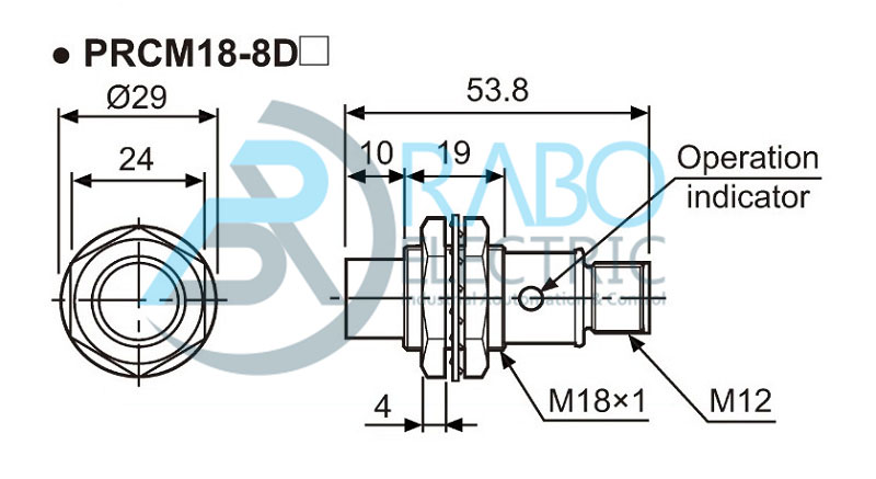 ابعاد سنسور پراکسی سوکتی PRCM-18  آتونیکس سنس 8